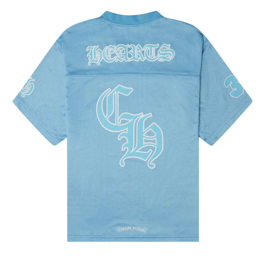 CHROME HEARTS SPORTS MESH STADIUM SHORT-SLEEVED JERSEY LIGHT BLUE