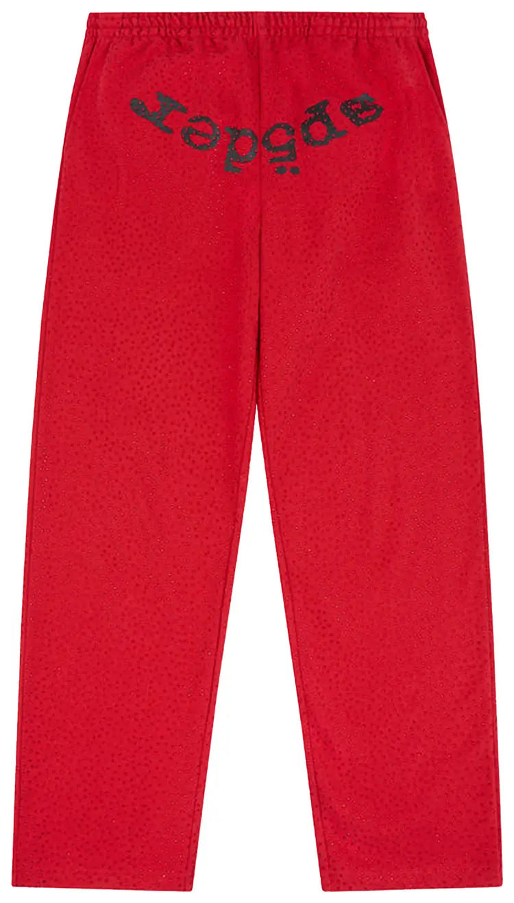 Red VVS SP5DER SWEATPANTS