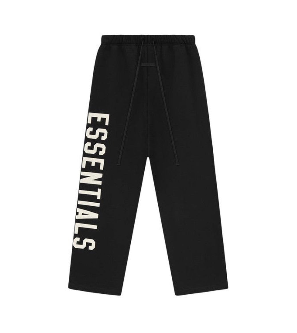 ESSENTIALS BLACK Oatmeal Fleece Relaxed Sweatpants