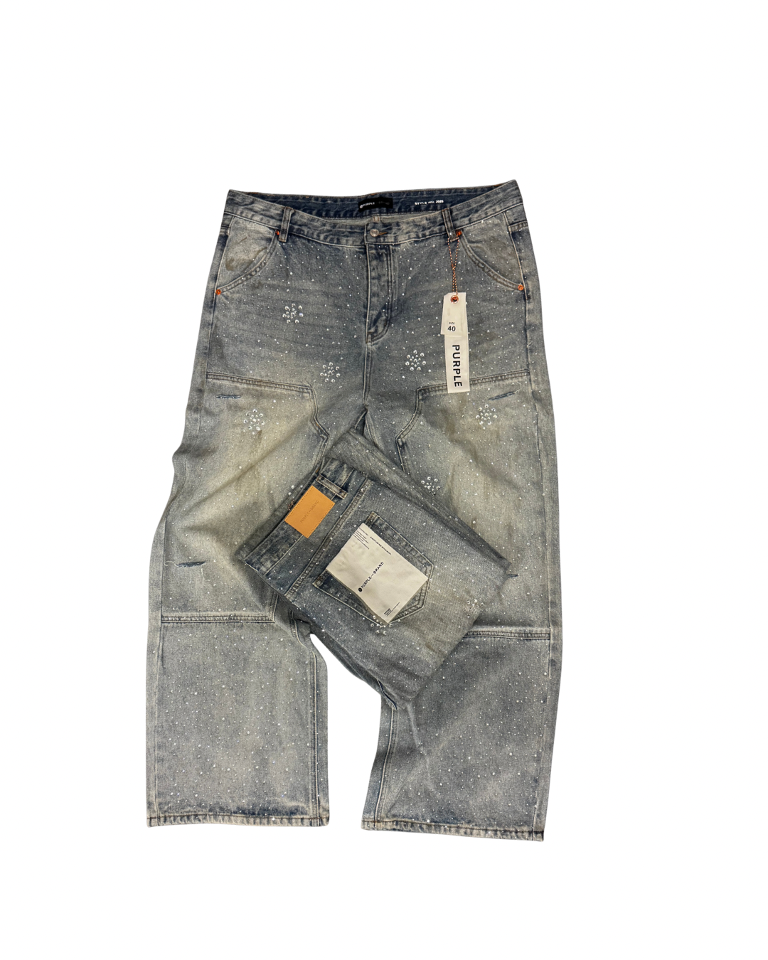PURPLE JEAN - BAGGY RHINESTONE