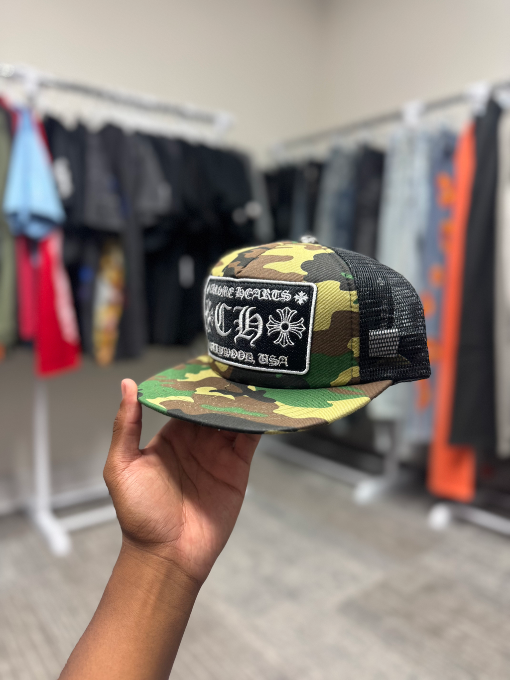 chrome hearts Hollywood hat - Blk/Green Camo