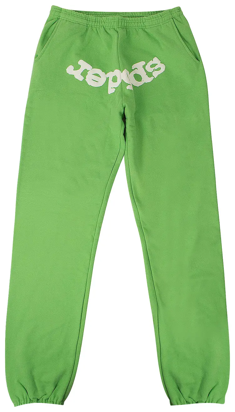 Sp5der Logo Print Sweatpants 'Green'