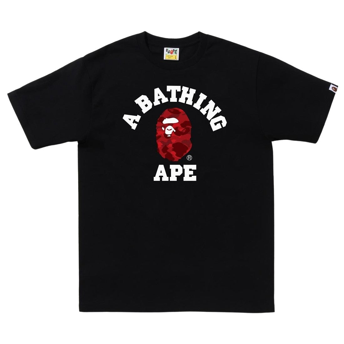 A Bathing Ape Men Color Camo College Tee black/red
