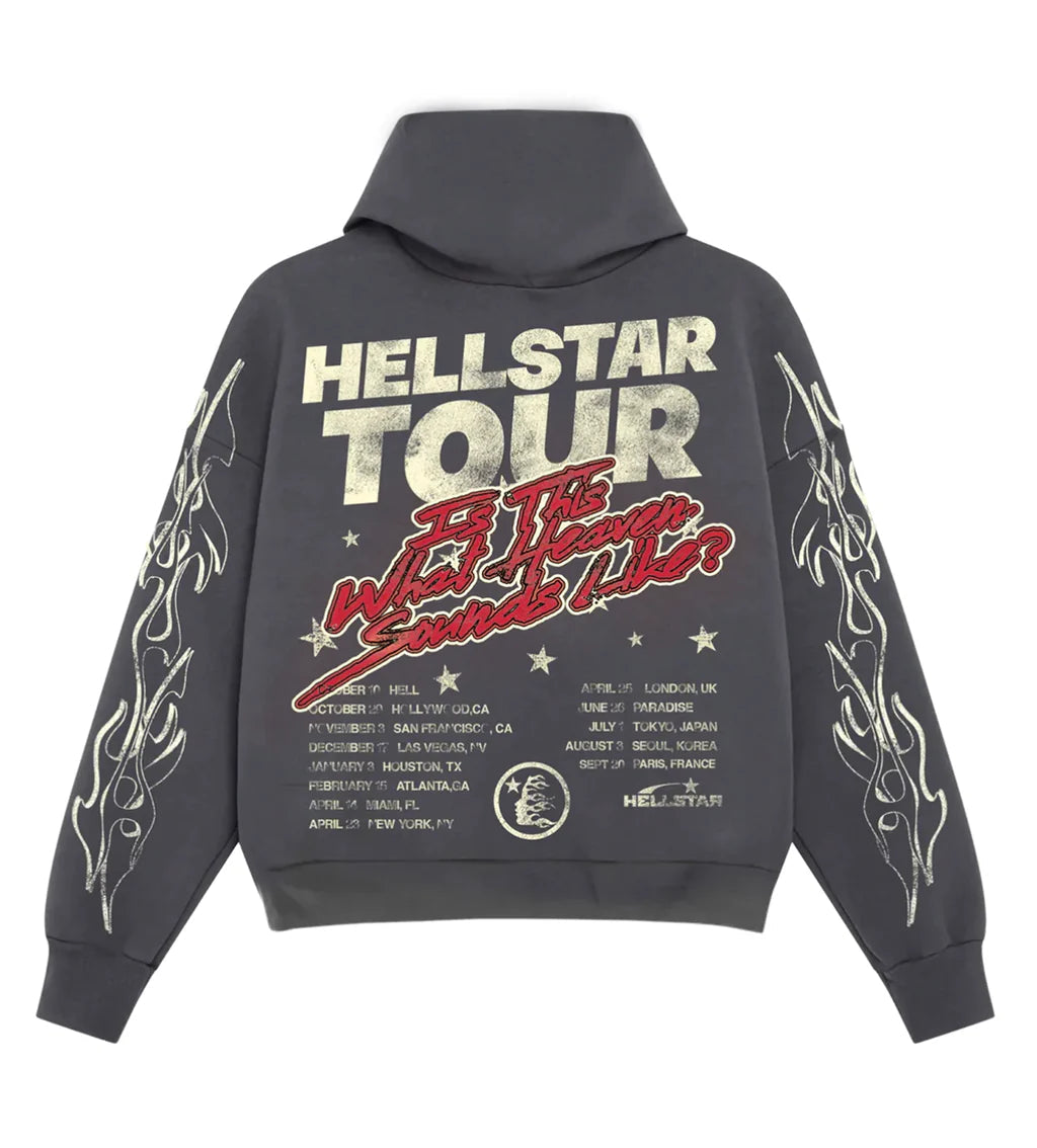 HELLSTAR Records Tour Hoodie 'Washed Black'