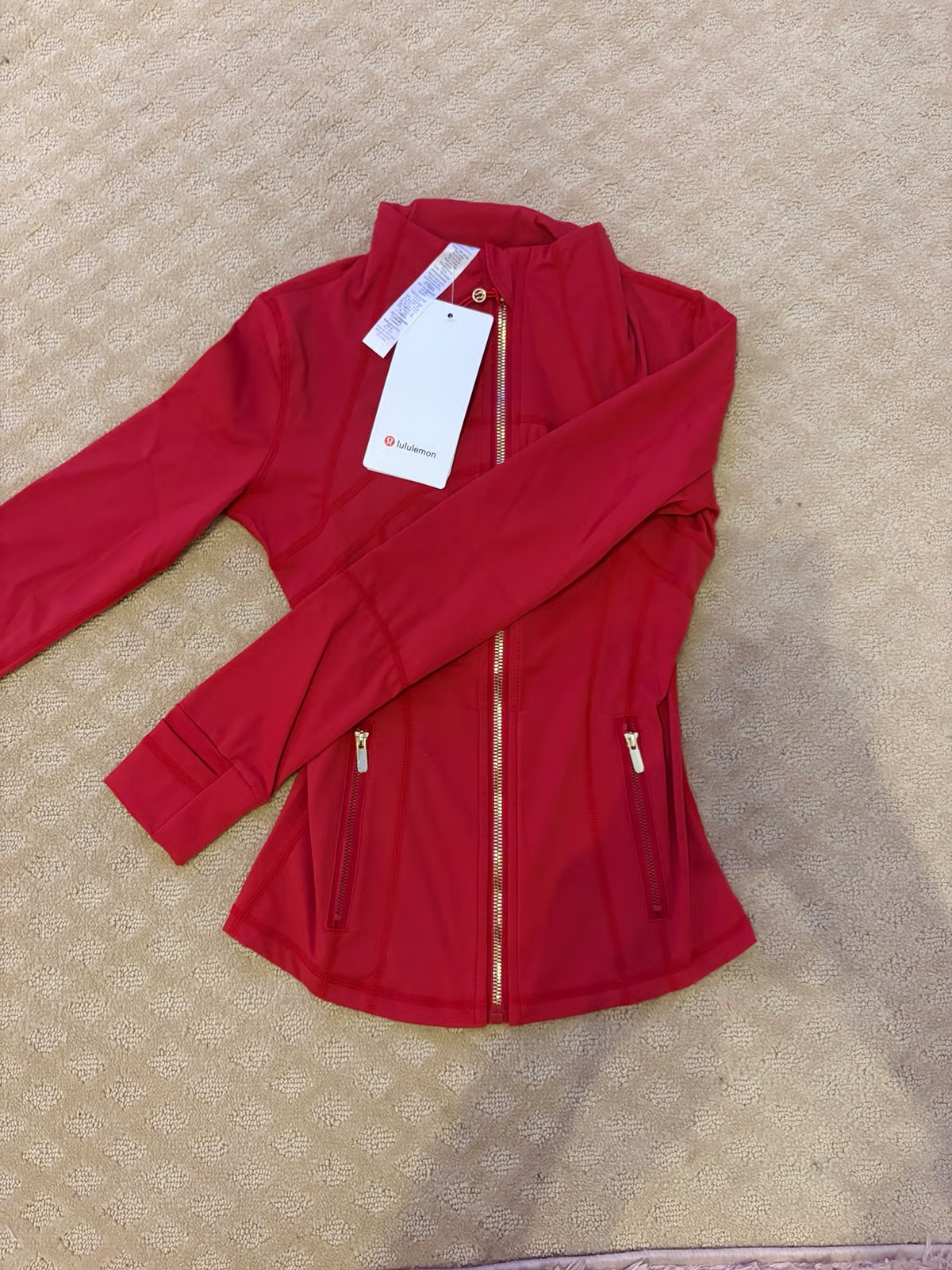 Red Lululemon Jacket ( GOLD ZIPPER )