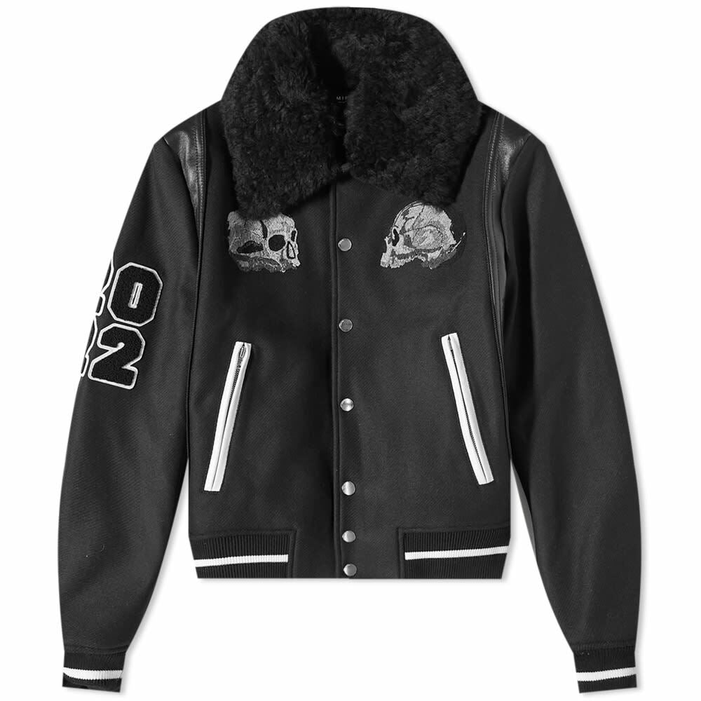 AMIRI Wes Lang Skull Varsity Jacket in Black Amiri