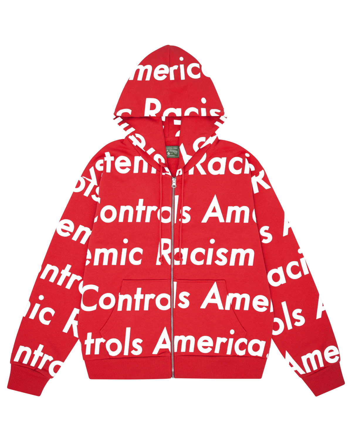 Systemic Racism Controls America Zip Up Hoodie Red