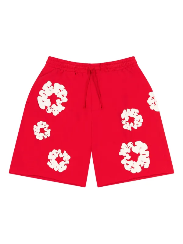 Denim Tears The Cotton Wreath Shorts Red