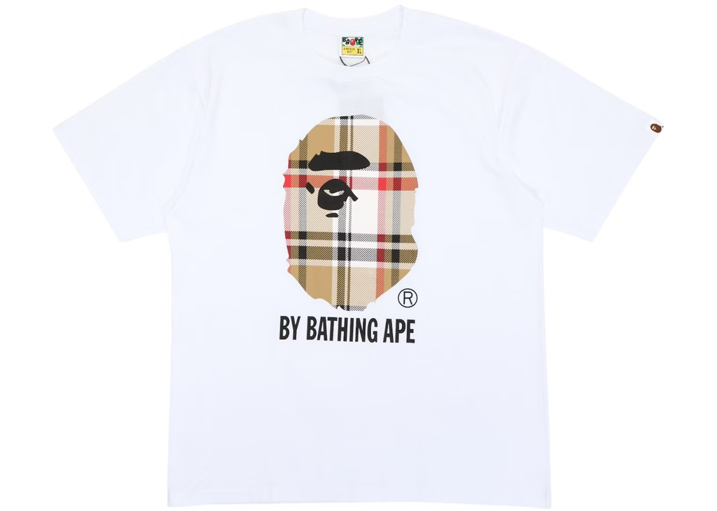 BAPE A Bathing Ape Check by Bathing Tee White