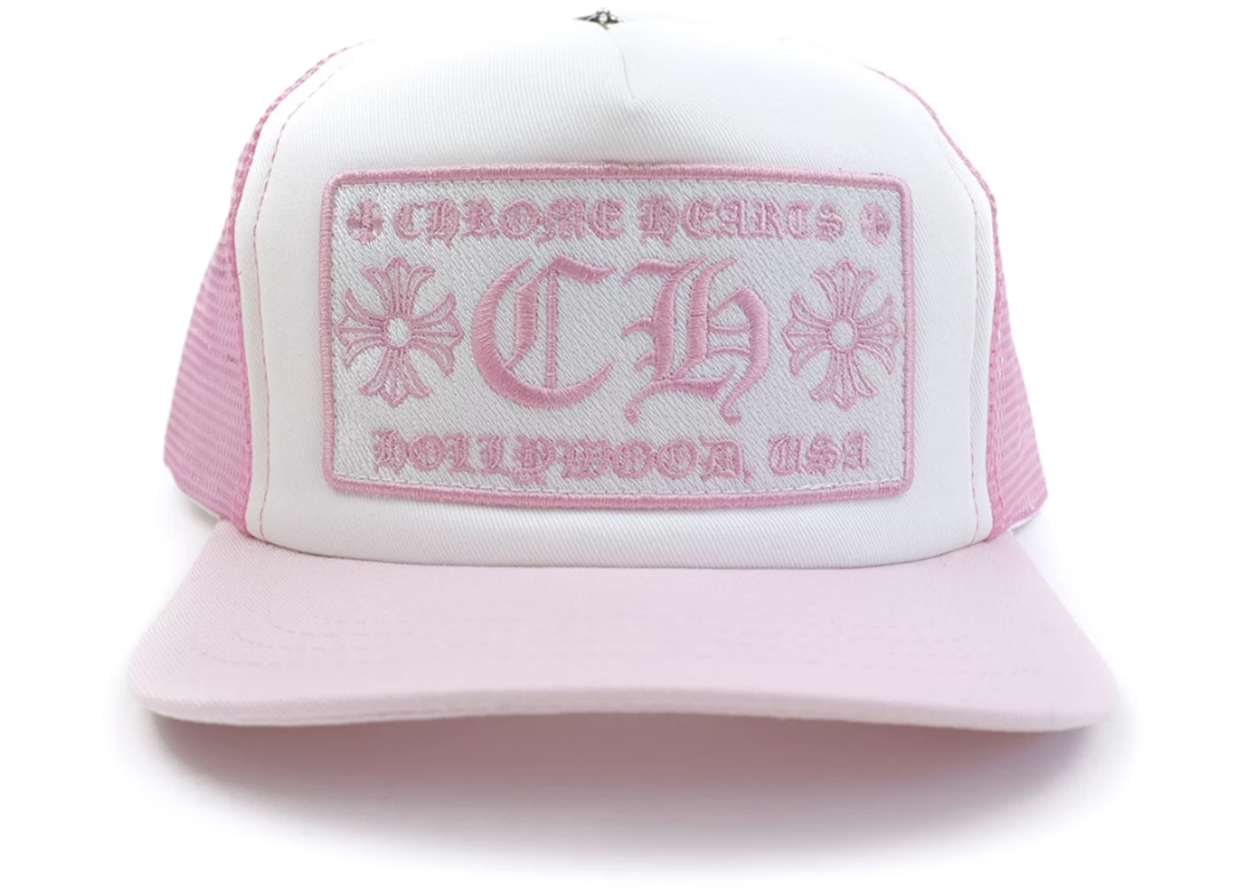 Chrome Hearts  Hollywood Trucker Hat Pink/White