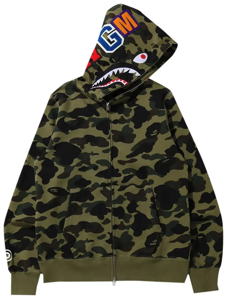 Camo Shark Full Zip Hoodie 'Green'